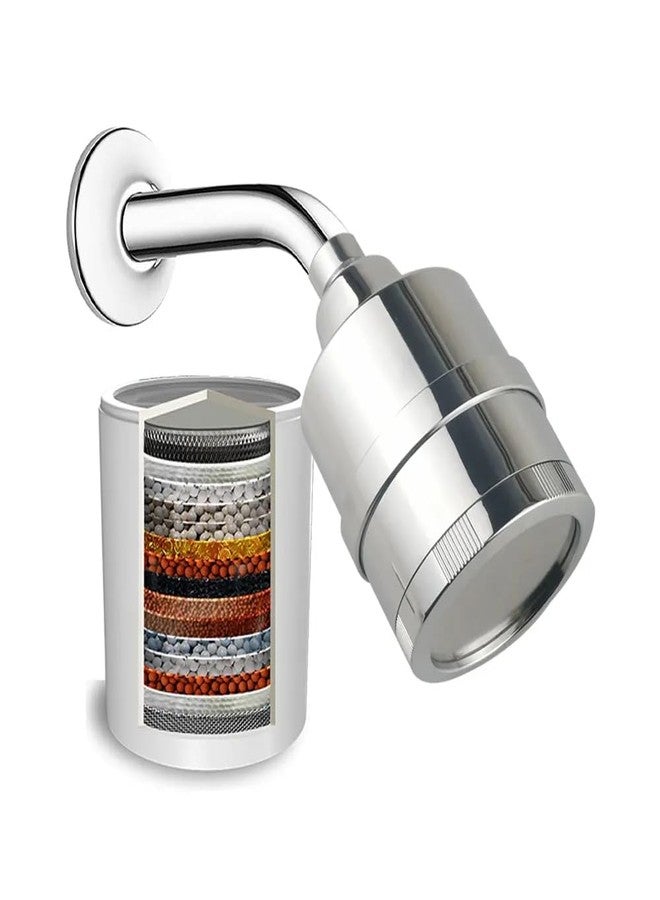 B BACKLINE فلتر دش خلفي للماء العسر | رأس دش مع مُنعم مياه للحمام | يزيل العسر والكلور والشوائب | يحمي الشعر والبشرة | مناسب لآبار المياه الجوفية، وخزانات المياه، ومياه البلدية - Image 1